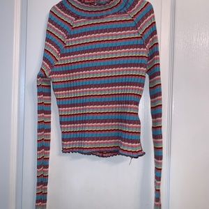 Free People Mirror Striped Long Sleeve Tee XS